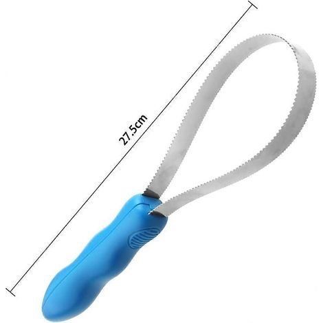 Rasoir double face pour l'épilation des poils de chien, lame en acier inoxydable, outil de toilettage pour animaux (bleu) (1/4)