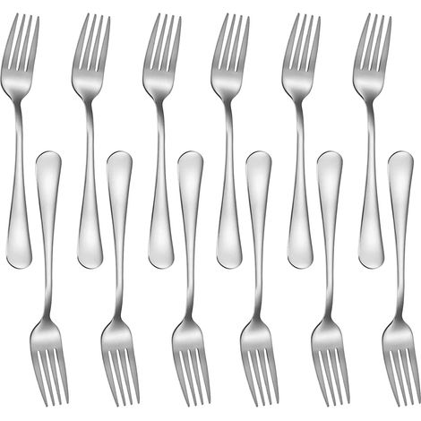 Fourchettes de table, lot de 12, 17 cm, en acier inoxydable de qualité alimentaire supérieure, finition miroir, compatibles lave-vaisselle, idéales pour la maison, la cuisine ou le restaurant. (1/5)