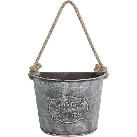 pots muraux suspendus en métal style vintage, pour décoration intérieure et extérieure (balcon, jardin, patio, terrasse). (1/4)