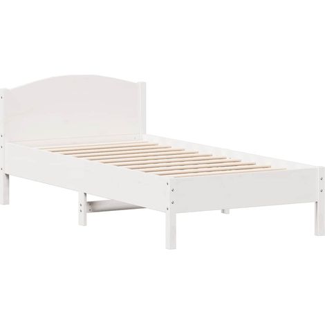 Maison Exclusive - Letto senza Materasso Bianco 75x190 in Legno Massello di Pino