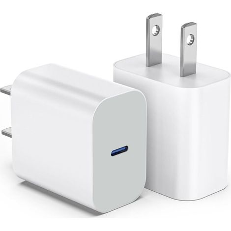 2er-Pack 20-W-USB-C-Ladegeräte für iPhone 17/16 – Schnelllade-Wandladegerät mit USB-C-Netzteil für iPhone 17/16/16 Pro Max/16 Plus/15/14/13/12/11/Xs/X und iPad Pro