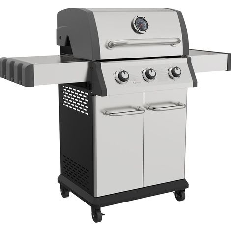 Sealey Dellonda 3 Burner Deluxe Gas BBQ Piezo Ignition Stainless Steel DG16