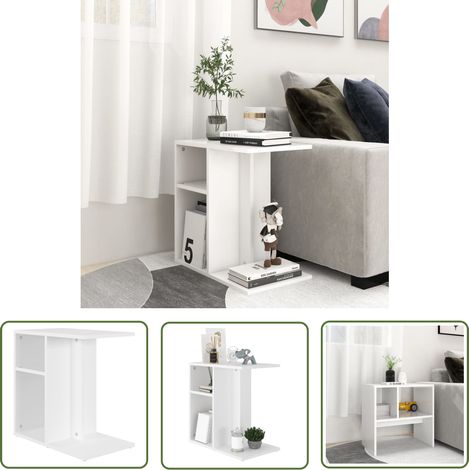 The Living Store Beistelltisch Weiß 50x30x50 cm Holzwerkstoff - Beistelltisch - Wohnzimmermöbel - Nachttisch - Holzmöbel - Weißer Tisch (1/5)