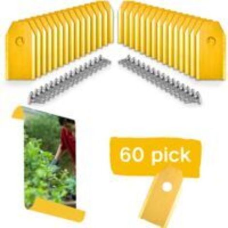 60 PC couteaux de rechange robot tondeuse, lames titane avec kit vis pour robots Husqvarna Automower, Gardena, Yard Force. Accessoires robot tondeuse idéaux. Lames de rechange tondeuse