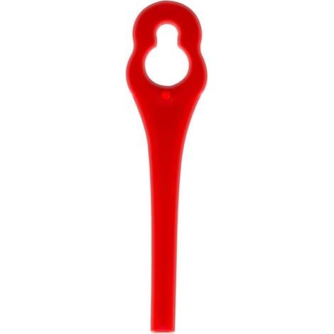Trois lames de rechange rouges pour la tondeuse IKRA IART 2520. Ces lames en nylon sont compatibles avec le modèle IAT 20-1M elles mesurent 12 cm de long, 7 cm de large et 2 cm de haut. (1/5)