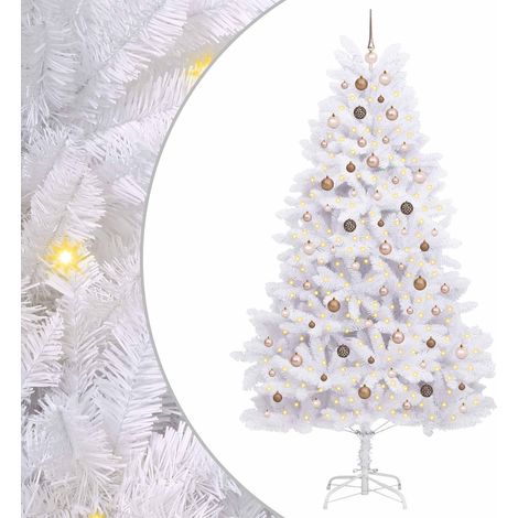 Árbol de Navidad artificial 240 cm PVC y Acero Blanco vidaXL (1/5)
