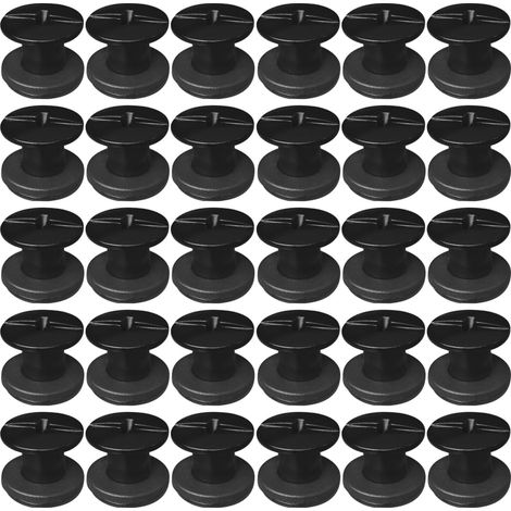 30 Kits Vis Chicago Screws,M55mm Vis de Livre,Rivet a Visser de remplacement en métal pour sacs, livres, colliers, sacs à dos, laisses de chien, laisses (Noir Mat) (1/5)
