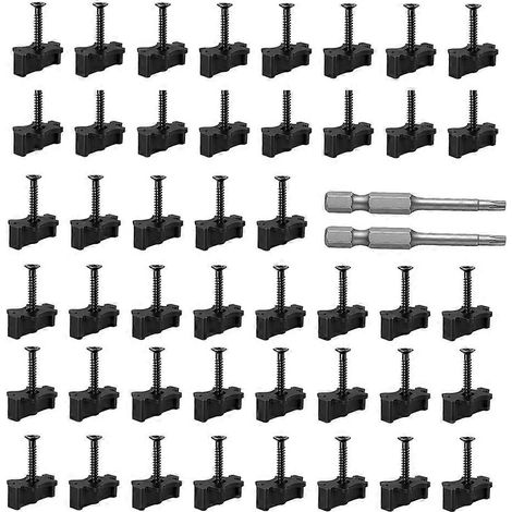 200 unsichtbare Befestigungselemente, unsichtbare Befestigungselemente für Terrassendielen aus Verbundmaterial, Lasiever unsichtbare Nylon-Befestigungselemente mit Schrauben (1/5)