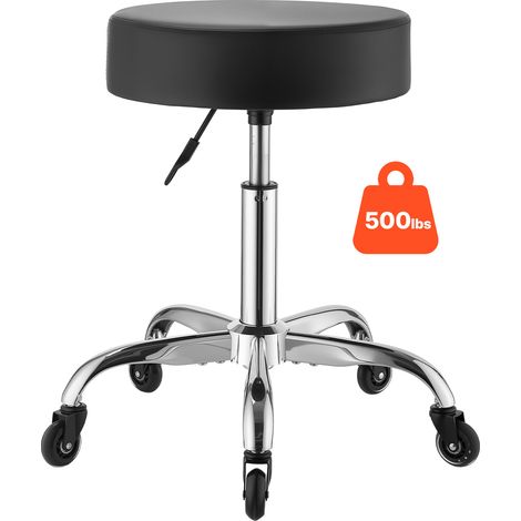VEVOR Taburete Giratorio de Trabajo, Taburete con Ruedas, Capacidad de Carga de 226,8 kg, Altura Ajustable de 55-71 cm, Giro 360°, Asiento Ergonómico Acolchado, para Oficina Estudio Clínica Hogar (1/5)
