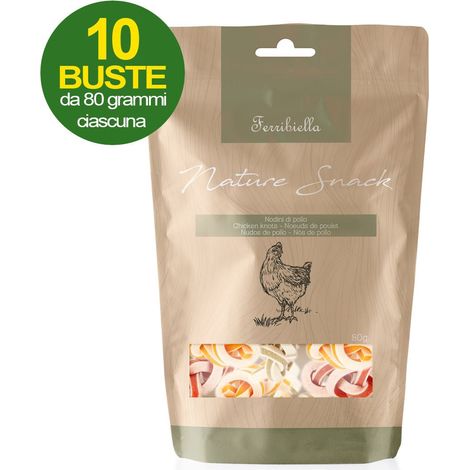 Nœuds de poulet et bêta-carotène pour chiens 10 sacs