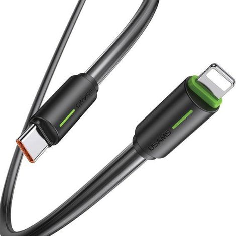 Câble USB-C/Lightning Usams 1 m SJ73530W noir/noir série YU SJ735USB01 (US-SJ735) (1/5)