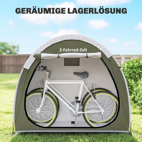 Abri 2 vélos, garage vélo aéré, déperlant anti-UV UPF50+, toile Oxford 210D, 200x80x170 cm (1/4)