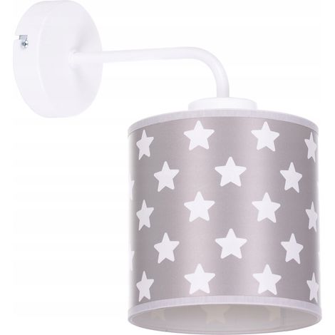 Moderne Wandleuchte mit Lampenschirm, Sterne, Weiß
