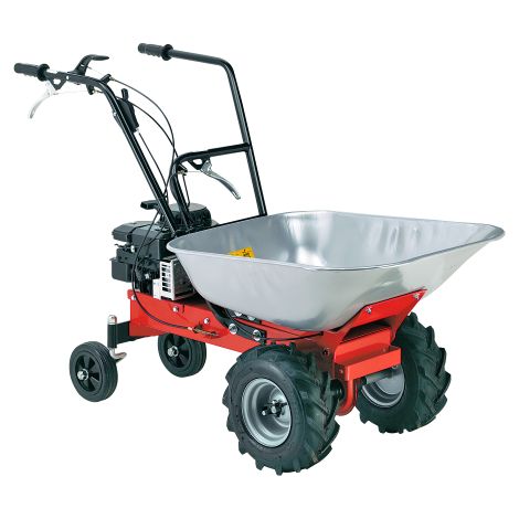 Salone – Brouette motorisée 85L – Moteur 4 temps 1,87 kW – Charge maximale 100 kg – Roues motrices pneumatiques pour terrains accidentés
