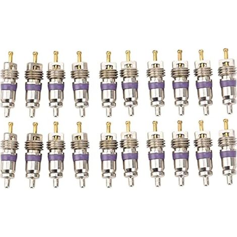 Noyaux de Valve de climatisation de Voiture, 20 pièces, Alliage d'aluminium et cuivre avec Remplacement (1/4)