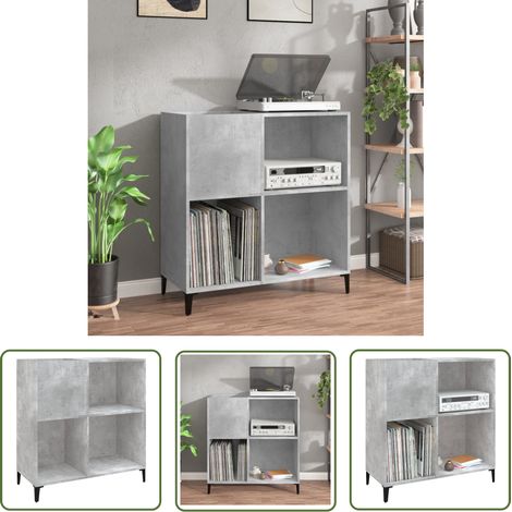 Furniture Limited - Armoire à disques gris béton 84,5x38x89 cm bo (1/5)