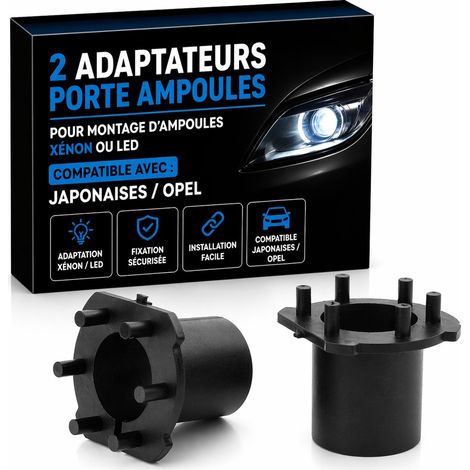 2 Adaptateurs Porte Ampoules Japonaises / Opel pour montage d'ampoules xénon ou LED (1/4)