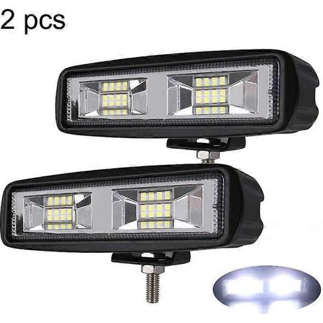 Barre de travail LED ANMINGPU 2x 6" 12V/24V, projecteur large, pour 4x4, camions, Lada Niva, quads, bateaux, SSV, feux antibrouillard LED pour voitures, 2 barres LED 48W (1/5)