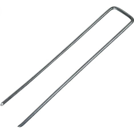 Linxor – Lot de 100 piquets de fixation 15 cm x 2.5 cm – Acier galvanisé – Bouts biseautés pour installation facile – Pour bâches et toiles anti-mauvaises herbes