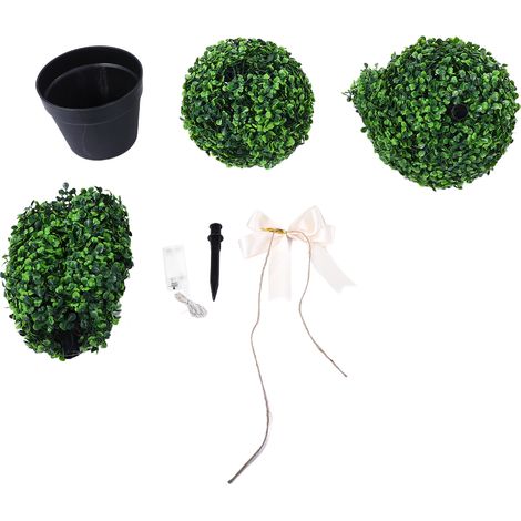 Arbre topiaire de lapin artificiel de 90cm, avec guirlande lumineuse, fausse plante de lapin pour décoration intérieure et extérieure de maison de vacances (1/5)