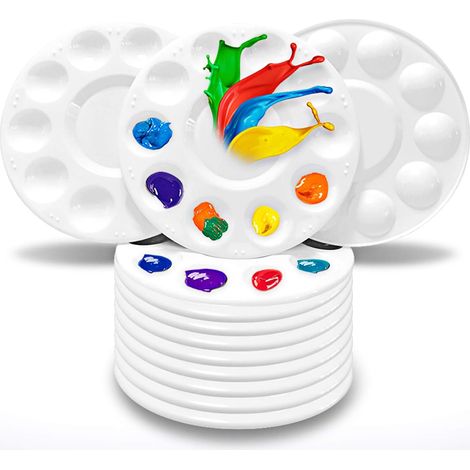 Palettes de bacs à peinture, palettes de peinture en plastique pour les élèves de l'école ou de la classe d'art-12pcs (1/5)