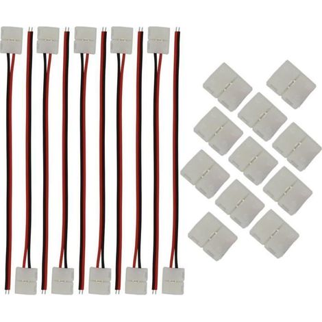 10 connecteurs rapides LED à 2 broches, adaptateur de câble flexible, 10 LED de 8 mm (1/5)