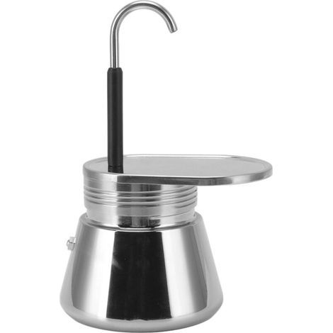 Cafetière Moka en acier inoxydable italienne, grande capacité, légère et portable pour préparation maison (1/5)