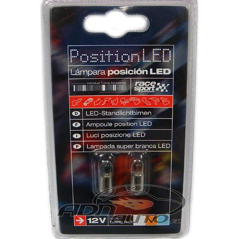 2 Ampoules BA9S Led - 12V - Eclairage Orange
