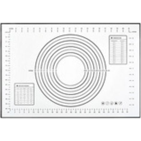 Tapis de Cuisson Silicone, 70x50cm Tapis Patisserie Grande avec Grattoir, Tapis Silicone Patisserie Reutilisable, Plaque Silicone Patisserie pour Biscuits, Pain, Fondant (Noir) (1/5)