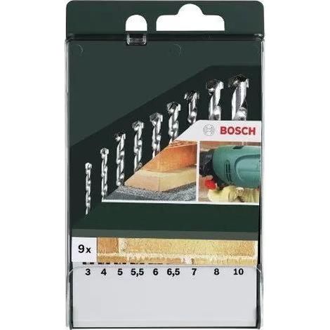Coffret forets maçonnerie bosch acier 3 à 10 mm argenté