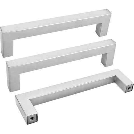 [NIEMALS VERWENDET] 10 Stück Schrankgriffe Moderne 128mm Möbelgriffe aus Edelstahl für Schubladen mit Schrauben Silber