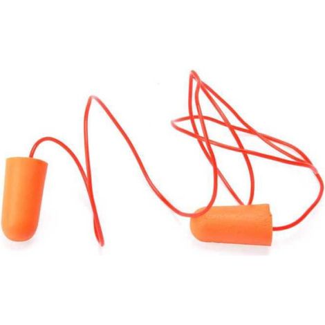 Bouchons D'oreilles Avec Fil - Mousse Polyuréthane - Protection Auditif EN352-2 - Atténuation H36 M34 L33 Db - Usage Unique - Universel - Par Paquet De 10 (1/5)