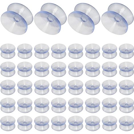 Lot de 50 ventouses transparentes en silicone pour meubles verre, (1/5)