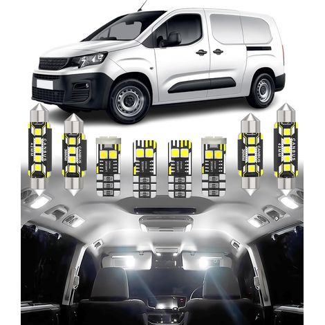 Kit d'éclairage LED intérieur pour K9 Partner III/Rifter/Berlingo III/Combo D/ProAce City/Doblò III,blanc 6000K, 13 pièces (1/5)
