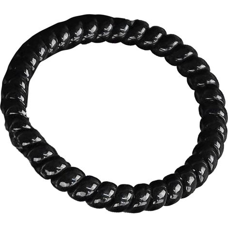 Élastique à cheveux en spirale, style cordon téléphonique, haute élasticité, empêche de tirer, noir. (1/5)