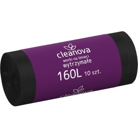 Strapazierfähige Müllsäcke 160 l, 10 Stück, SCHWARZ, CLEANOVA