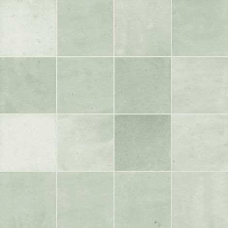 Carrelage effet Zellige Vert Menthe 10,7x10,7x0,85 cm Samorel - Mur intérieur (vendu par carton de 0,5 m²) - RO'MA CARRELAGE