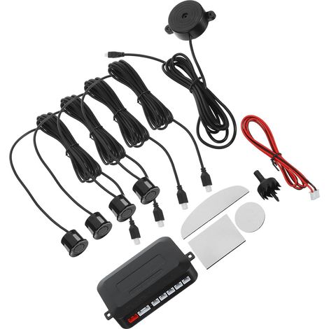 Radar de Recul Automobile 4 Capteurs Système D’Avertissement Noir Abs Kit 1 Set, Alerte Sonore, Prévention des Collisions, pour Voiture et Automobile, Accessoires de Stationnement Arrière (1/5)