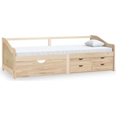 Maison Exclusive - Divano Letto 3 Posti con Cassetti in Pino Massello 90x200cm (1/5)