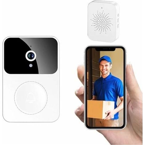 Sonnette Sans Fil Connectée Avec Caméra De Surveillance - Wifi Smart Camera - Enregistrement Vidéo - Sonnette Porte (Type-C) - Plusieurs Sonnerie Rechargeable - Connexion Smartphone A (1/5)