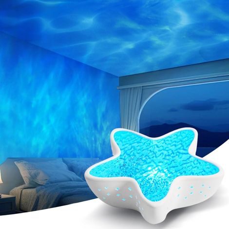 LED-Sternenprojektor mit Aurora-Borealis-Effekt – Nordlichtlampe für Kinder und Erwachsene – Wellen-Nachtlicht mit Dauerlicht und einstellbarer Intensität – Seesternprojektor – Stimmungsbeleuchtung (1/5)