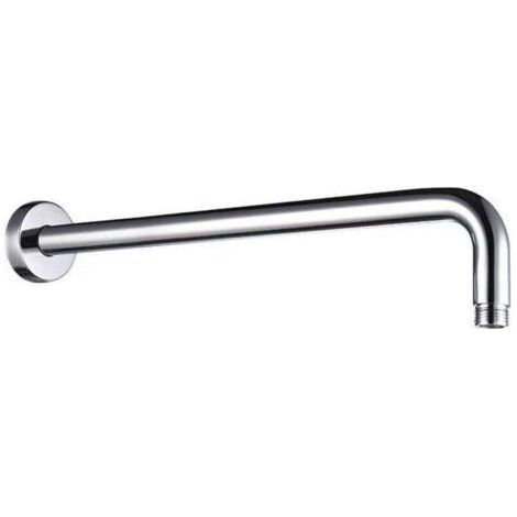 Bras de douche tube rond J en acier inoxydable avec fonction anti-calcaire(40cm) (1/4)