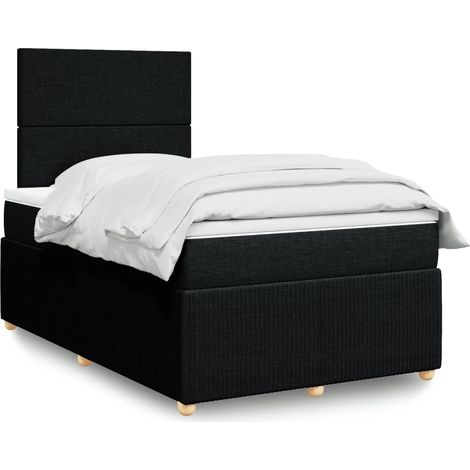 Cama box spring con colchón tela negro 120x190 cm vidaXL (1/5)