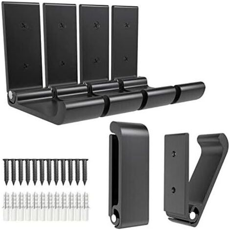 Stück 7,6 cm lange, faltbare, schwarze Wandhaken aus Aluminiumlegierung, 12 Schrauben zum Aufhängen von Mänteln, Taschen, Hüten, Handtüchern und Schlüsseln – Schwarz (1/5)
