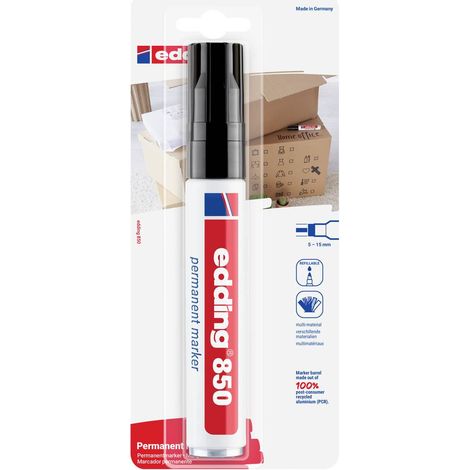 Edding 4-850-1-4001 Marcatore indelebile Nero resistente all'acqua: Sì (1/5)