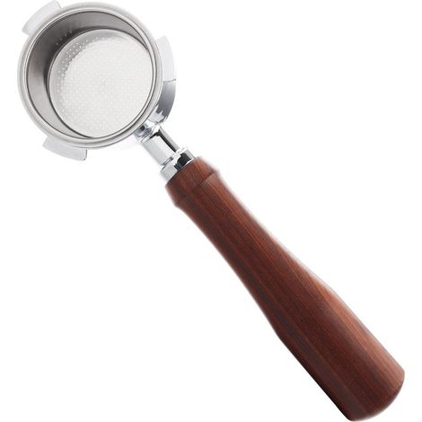 Porte-filtre sans fond de 51 mm avec panier en acier inoxydable à 3 oreilles et poignée en bois massif, pièces de rechange compatibles avec la machine Delonghi EC685/EC680 (1/5)