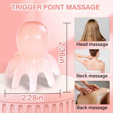 Appareil de massage de tête en forme de pieuvre, composé de 4 pièces, pour le cuir chevelu et les cheveux. Massage spa, appareil d'acupression manuel avec 8 articulations flexibles. (1/5)
