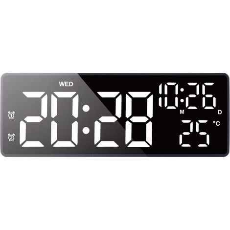 CYRILL – Orologio digitale con display a LED con funzione sveglia, timer, data e temperatura per un orologio digitale decorativo moderno (1/5)