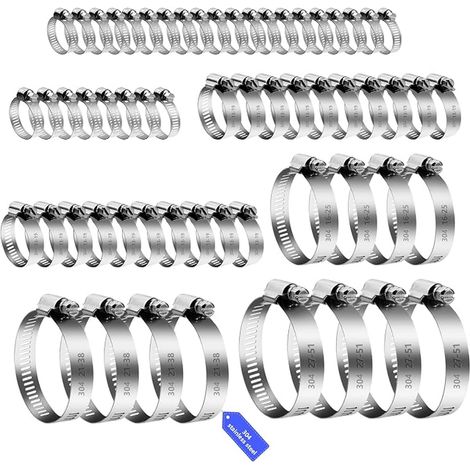 colliers serrage inox réglables 6-51 mm pour tuyaux