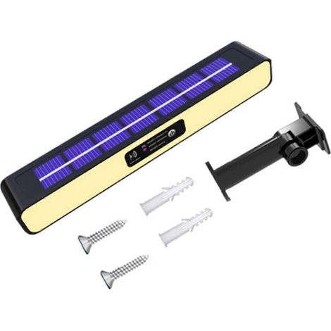 Feux de signalisation solaires clignotants rouges et bleus, coque noire, lumière chaude -- (1/5)
